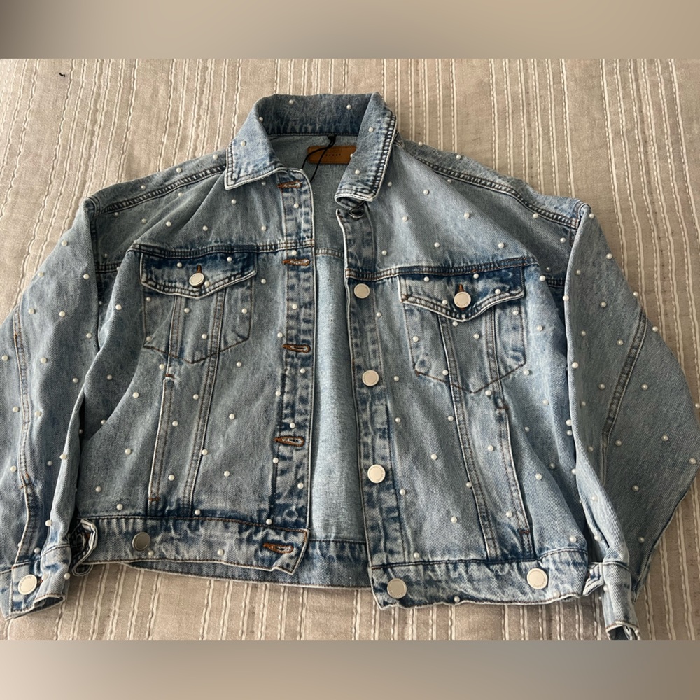 Pearl Stud Denim Jacket